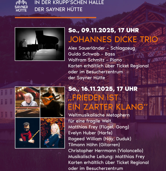 Herbsttöne Johannes Dicke Trio | © Stiftung Sayner Hütte Herbsttöne Johannes Dicke Trio | © Stiftung Sayner Hütte