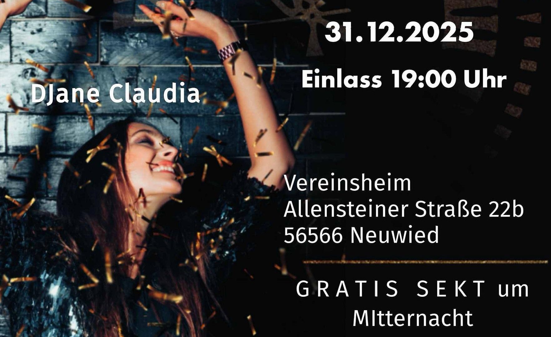 Plakat zur Silvesterparty | © Claudia Wischmann