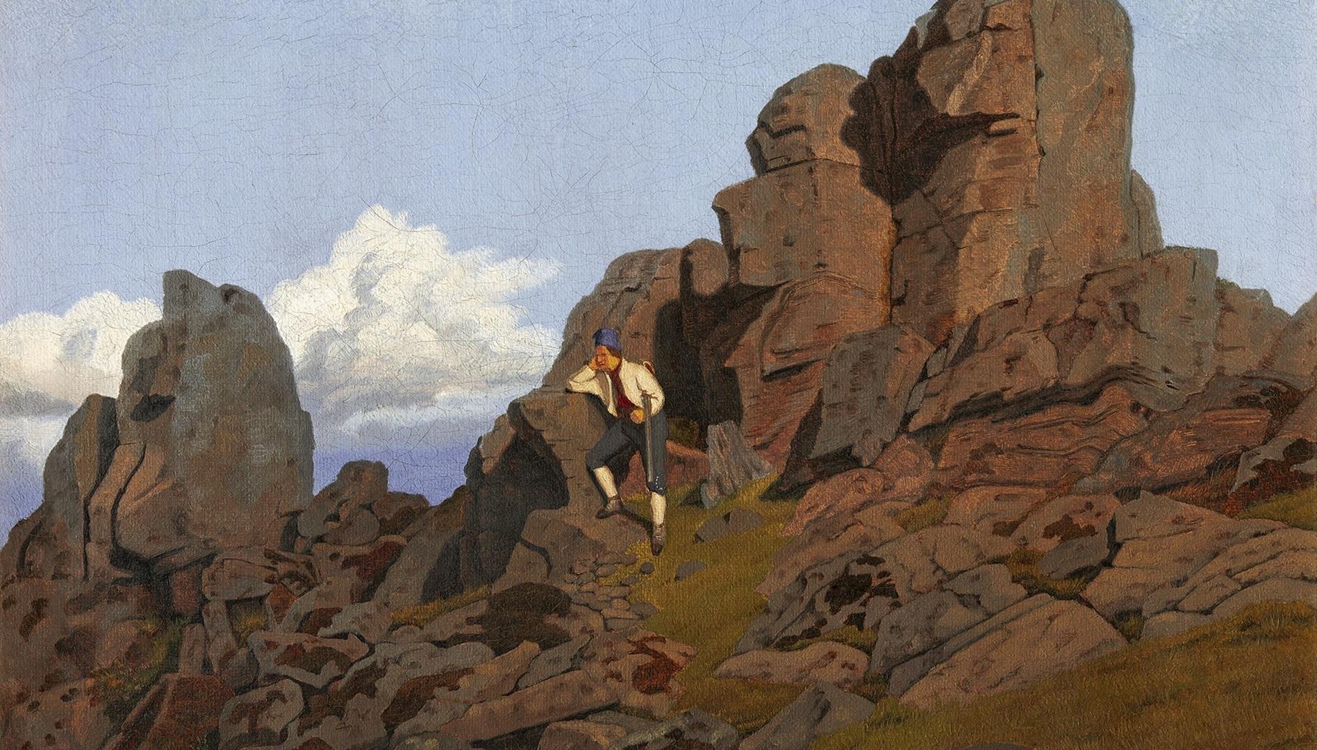 Berglandschaft mit Jäger, Frederik Rohde 1841 | © Sammlung Rau für UNICEF, Köln, VG Bild-Kunst Bonn 2025, Foto Mick Vincenz