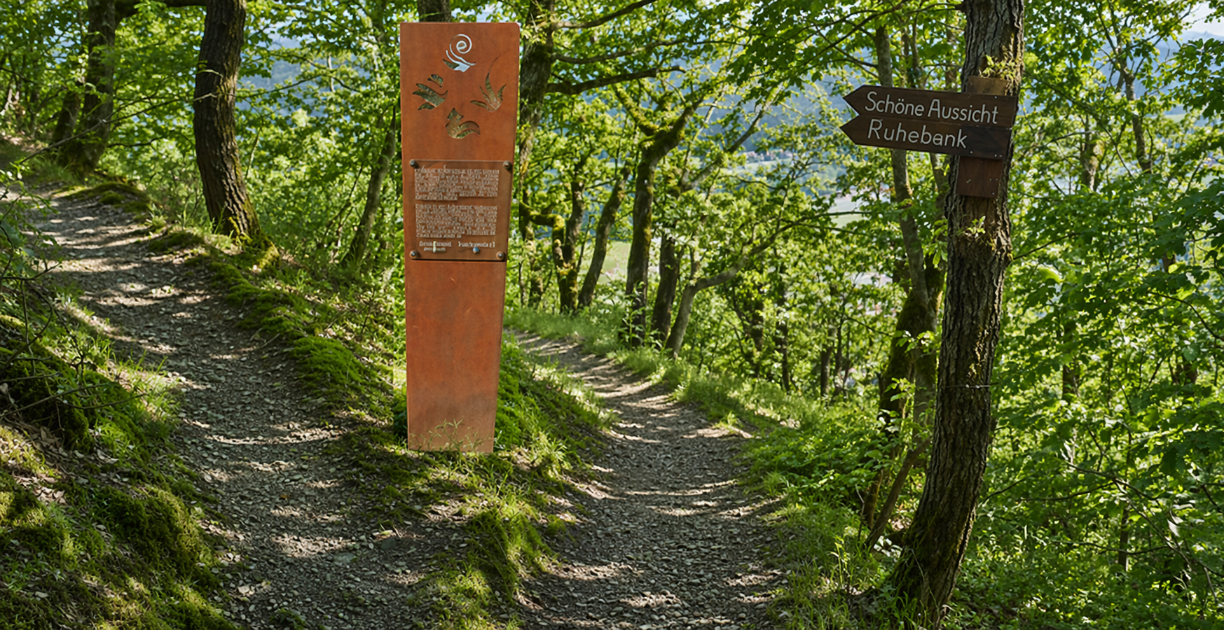 Infostele Burg Maus | &copy; Armin Schaust - KI bearbeitet