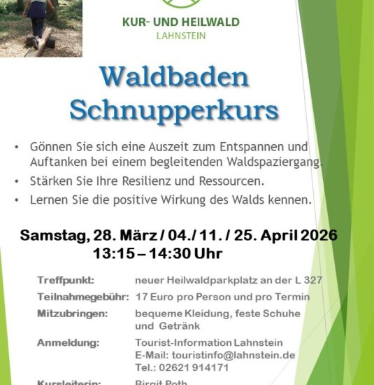 Waldbaden-Schnupperkurs | © Stadt Lahnstein Waldbaden-Schnupperkurs | © Stadt Lahnstein