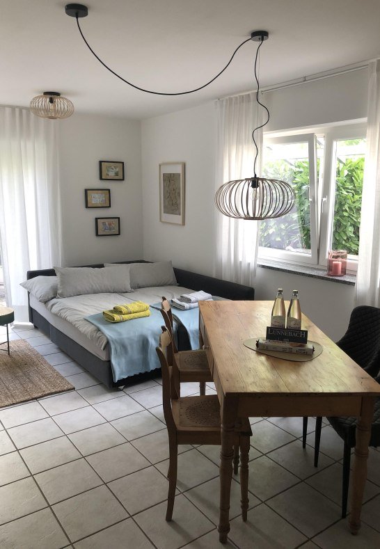FeWo Wohnbereich mit Schlafcouch-4 Personen | © Silke Beth