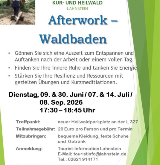 Afterwork-Waldbaden | © Stadt Lahnstein Afterwork-Waldbaden | © Stadt Lahnstein