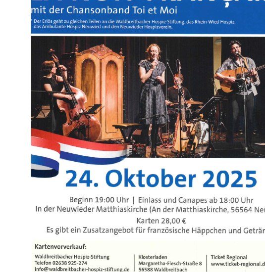 Plakat zum Benefizkonzert | © Hospizarbeit Kreis Neuwied