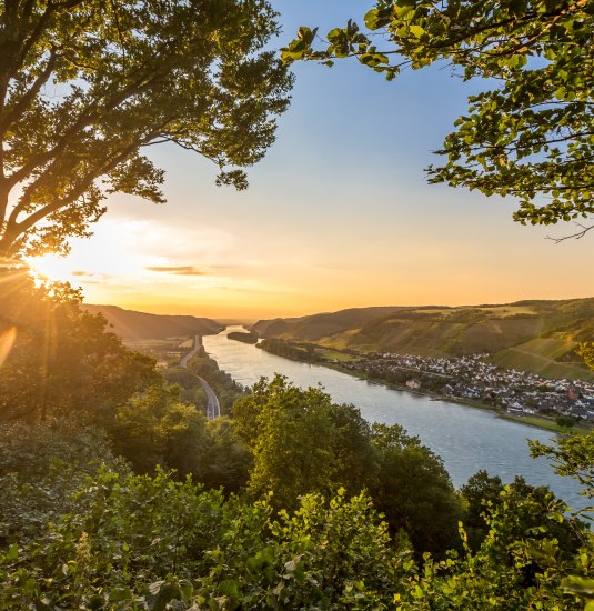 Blick vom Krahnenberg Andernach auf das Rheintal und die Weinberge von Leutesdorf | © Andernach.net GmbH / 90Grad Photography Blick vom Krahnenberg Andernach auf das Rheintal und die Weinberge von Leutesdorf | © Andernach.net GmbH / 90Grad Photography