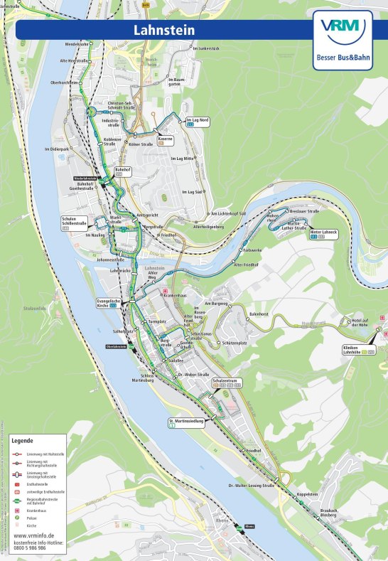 Buslinienübersicht Lahnstein | © VRM Buslinienübersicht Lahnstein | © VRM