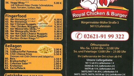 Royal Chicken & Burger Speisekarte | &copy; Nabil Alfrij