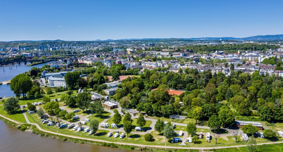 KNAUS Campingpark, Luftaufnahme | &copy; Koblenz-Touristik GmbH / Dominik Ketz