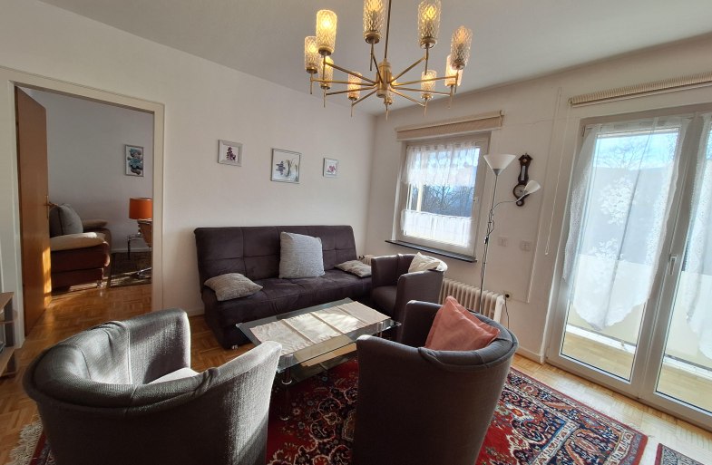 Wohnzimmer mit Balkon | &copy; Koblenz-Touristik GmbH, J. Assenmacher