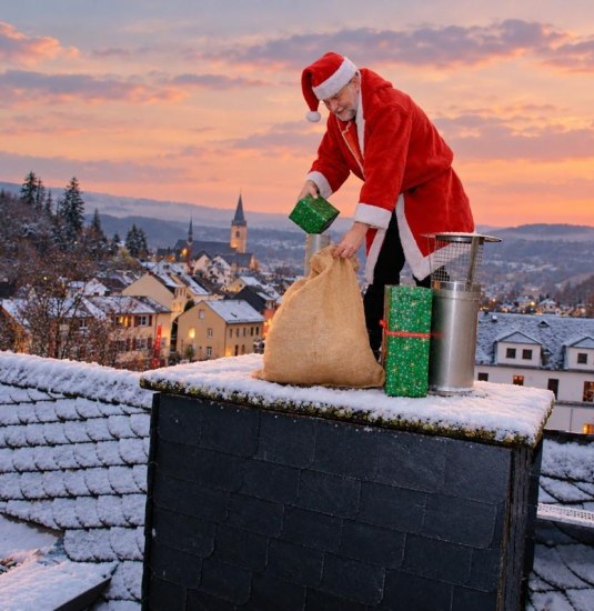 Nikolaus auf dem Dach des Hotel im Schulhaus | © Hotel im Schulhaus Nikolaus auf dem Dach des Hotel im Schulhaus | © Hotel im Schulhaus