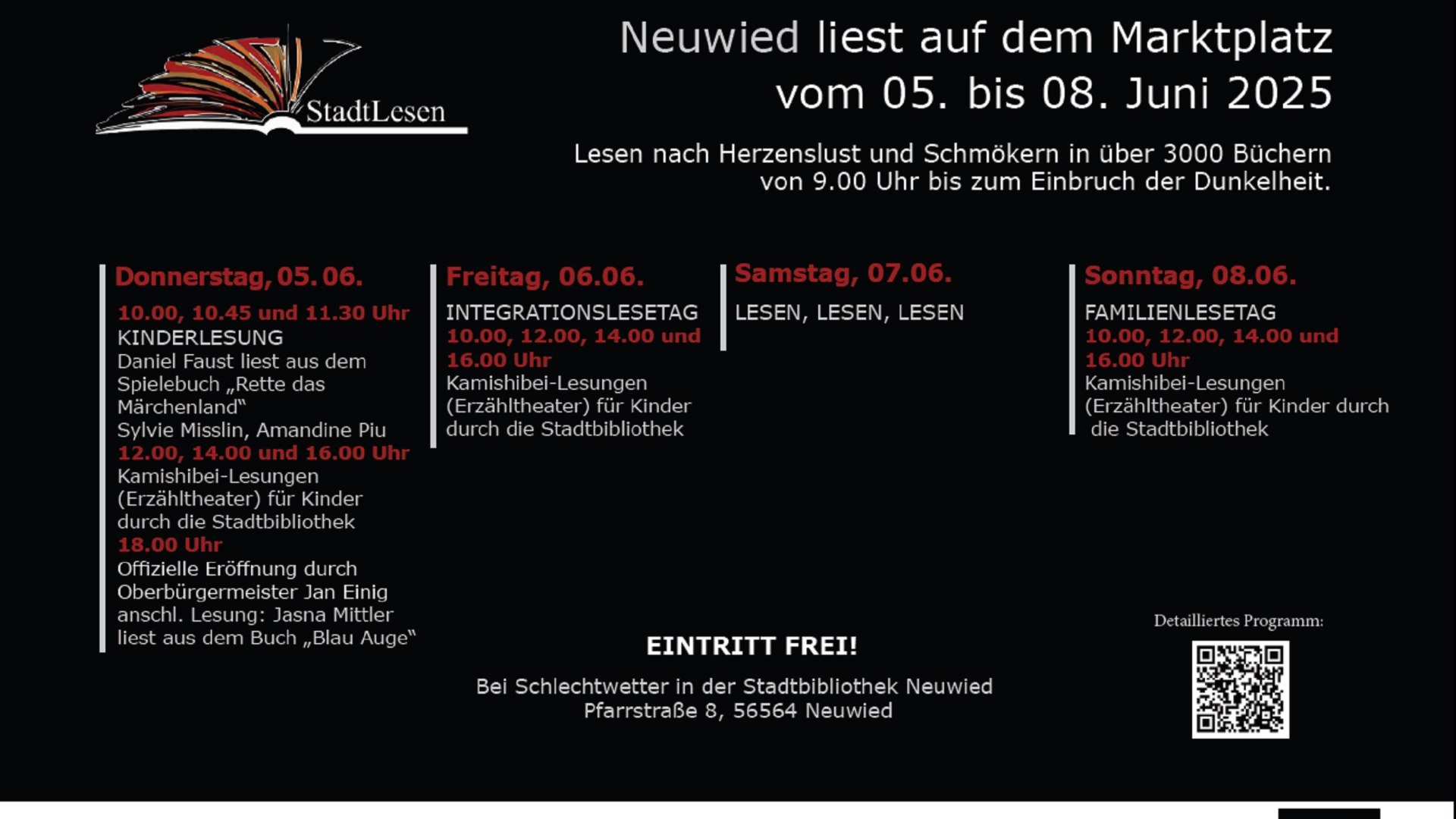 Plakat StadtLesen | © Stadtmarketing Neuwied