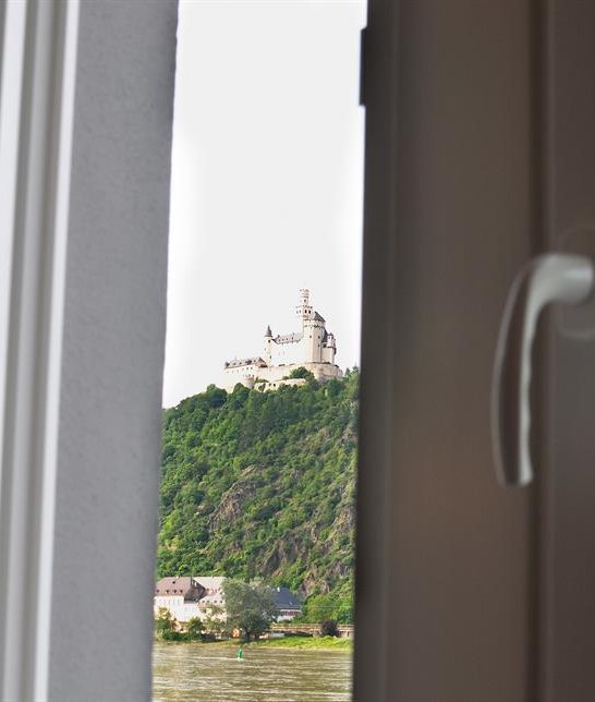 Blick auf die Marksburg | © Ferienwohnung am Rheinbogen